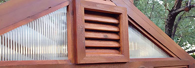 Wood gable vents: Western Red Cedar (smooth & rough) or Pine (smooth)